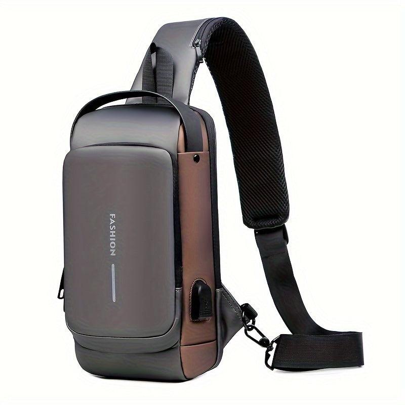 Men's Waterproof Sport Sling Chest Bag, Causal Satchel Bag For Vacation & Outdoors Activities & Daily Commute - StarsKing Technology