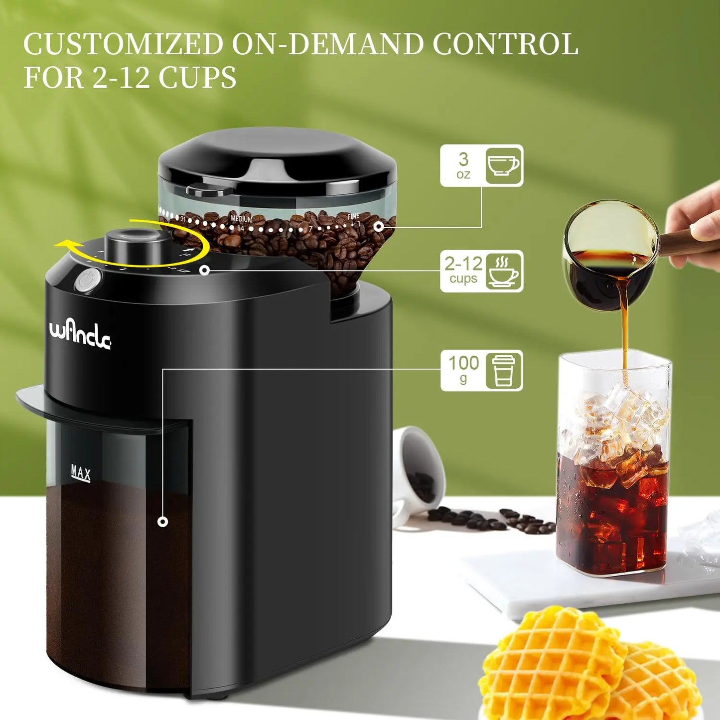 Adjustable Burr Coffee Grinder (220V) - StarsKing Technology