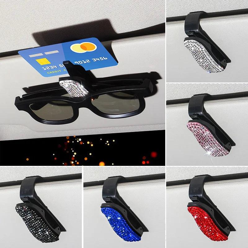 Rhinestone Sun Visor Sunglasses Clip Holder - StarsKing Technology