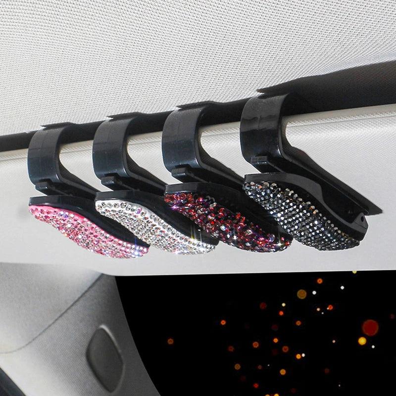 Rhinestone Sun Visor Sunglasses Clip Holder - StarsKing Technology