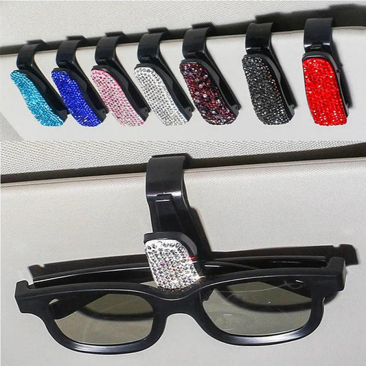 Rhinestone Sun Visor Sunglasses Clip Holder - StarsKing Technology