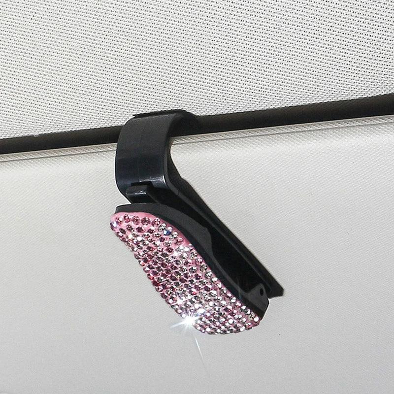 Rhinestone Sun Visor Sunglasses Clip Holder - StarsKing Technology