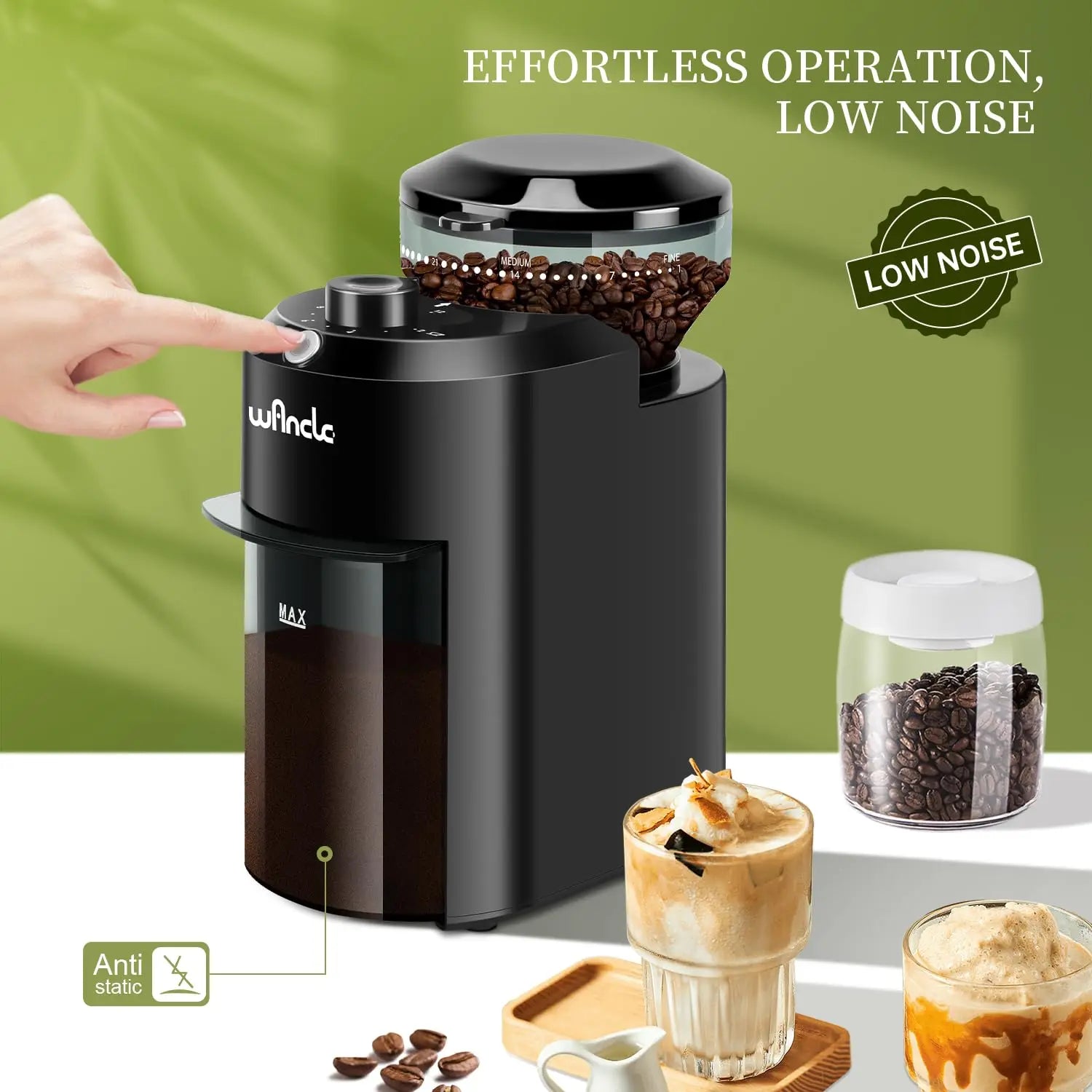 Adjustable Burr Coffee Grinder (220V) - StarsKing Technology