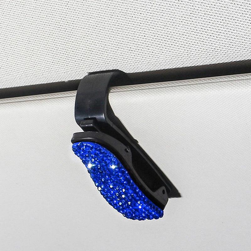 Rhinestone Sun Visor Sunglasses Clip Holder - StarsKing Technology