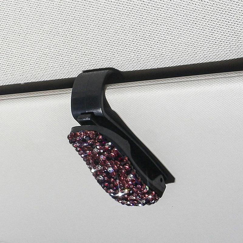 Rhinestone Sun Visor Sunglasses Clip Holder - StarsKing Technology